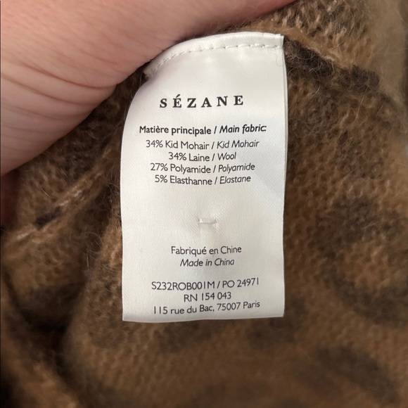 Sezane Fanie Leopard Print Sweater Dress - Size M - Picture 3 of 6